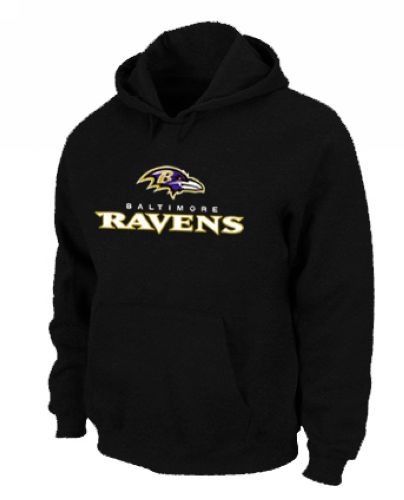 NFL Men's Nike Baltimore Ravens Authentic Logo Pullover Hoodie - Black